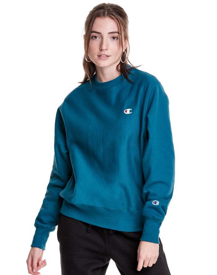 Sudadera Champion Mujer - Reverse Weave Boyfriend Crew ( Azules ) 2197458-OR